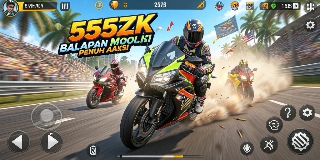 Gameplay seru di balapan motor 555ZK