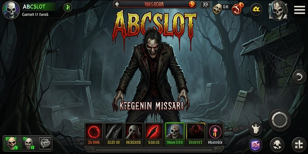 Tampilan gameplay menegangkan di ABCSLOT dengan suasana Horror yang mencekam.