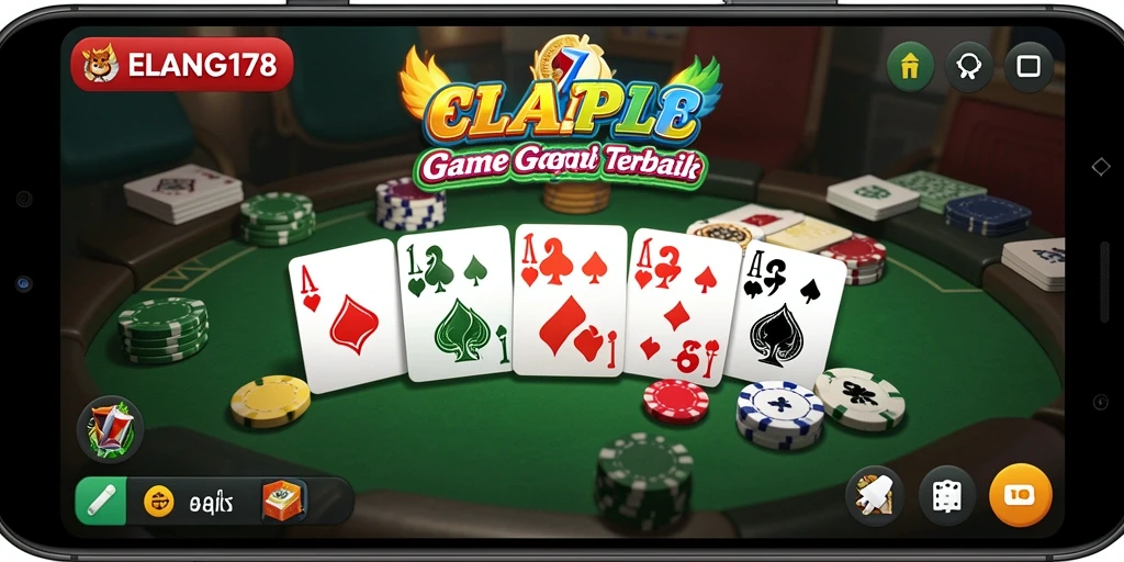 Screenshot gameplay ELANG178 menampilkan suasana seru saat bermain Gaple.