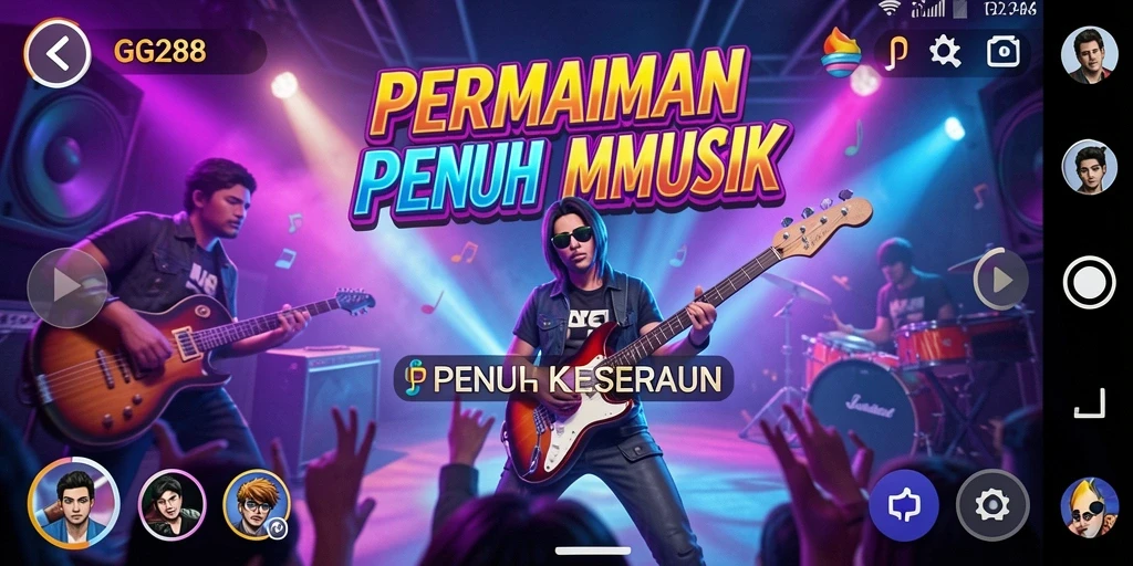 Screenshot menunjukkan gameplay seru dalam game Music GG288.