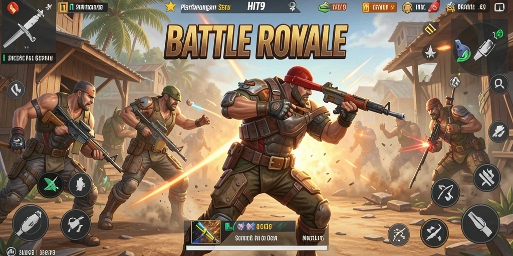 Gameplay seru dan serangan strategis dalam HIT9 Battle Royale.