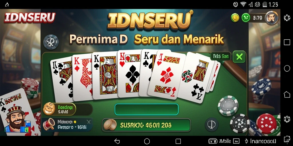 Tampilan gameplay seru dalam IDNSERU yang menampilkan keseruan permainan Domino.