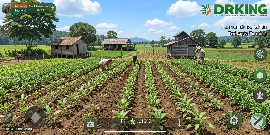 Tampilan gameplay ikonik dari IDRKING saat bertani.