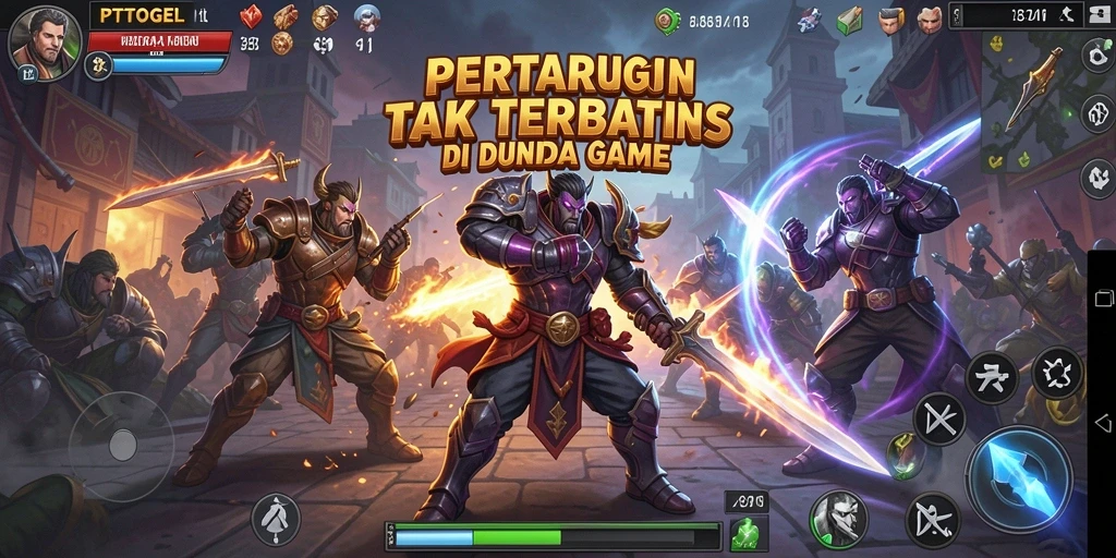 Gameplay seru PTTOGEL dengan karakter bertarung yang unik.